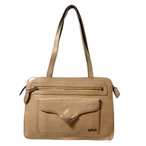 Vintage 1970’s tan Le Pouch vintage shoulder bag zippered‎ pocket w snap front
